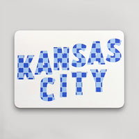 Kansas City Checkered Postcard - Blue and Light Blue