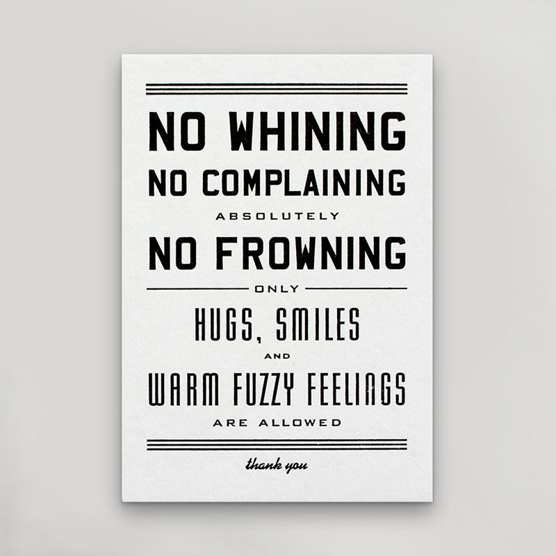 No Whining Postcard