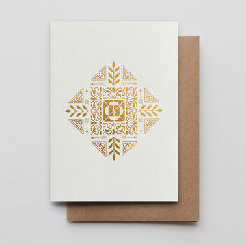 Gold Ornamental Blank Card