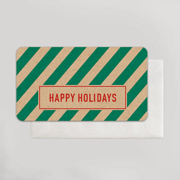 Happy Holidays Green Stripe Enclosure