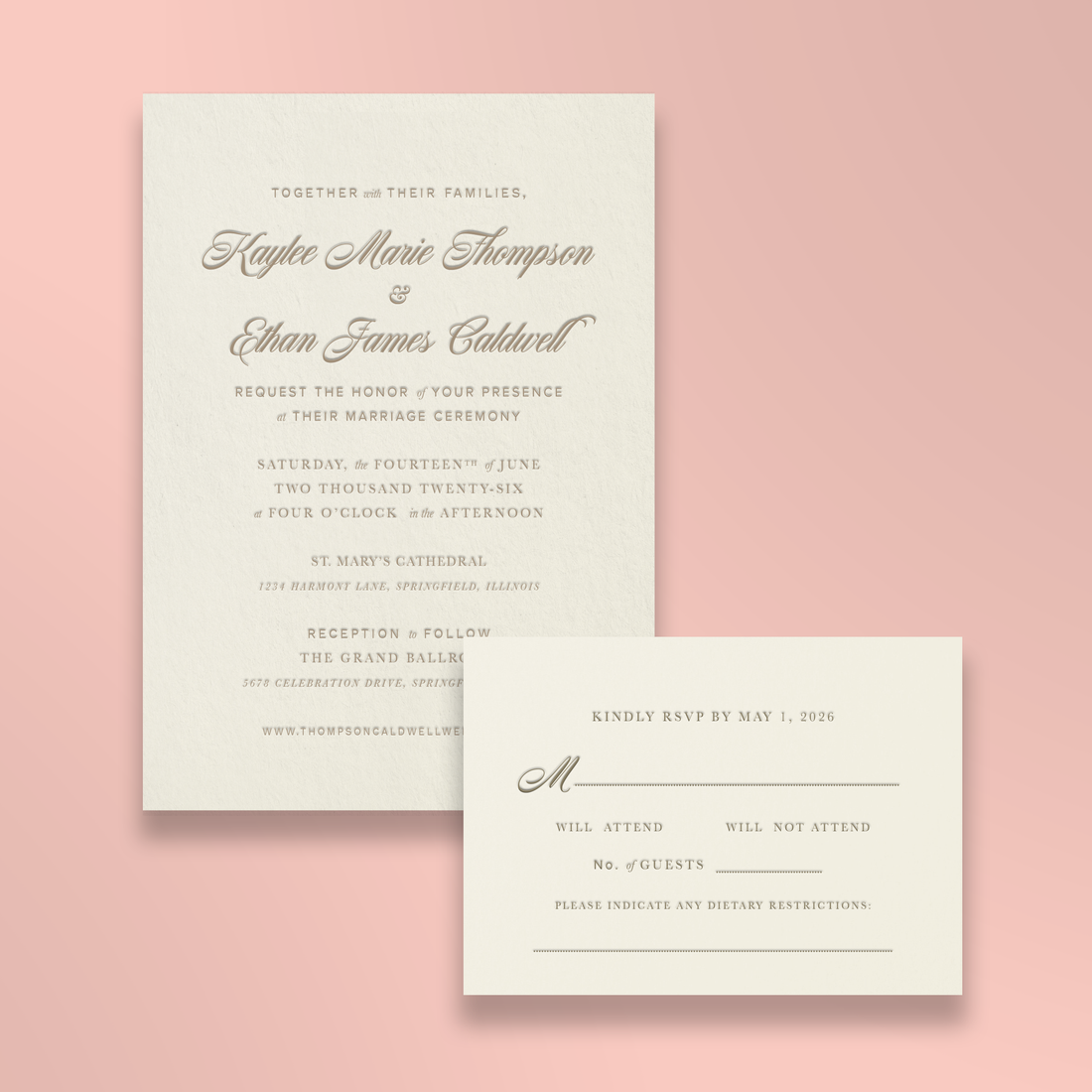 Custom Printing Letterpress Wedding Bundle