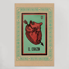 El Corazon Loteria Print