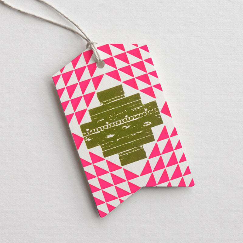 Letterpress gift tag with twine