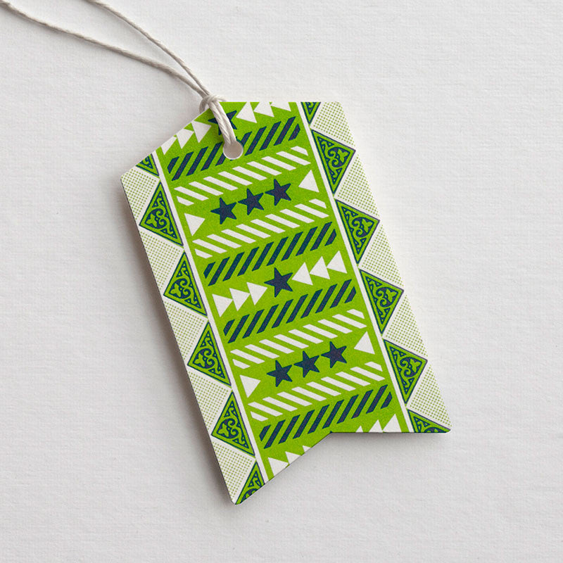 Letterpress gift tag with twine
