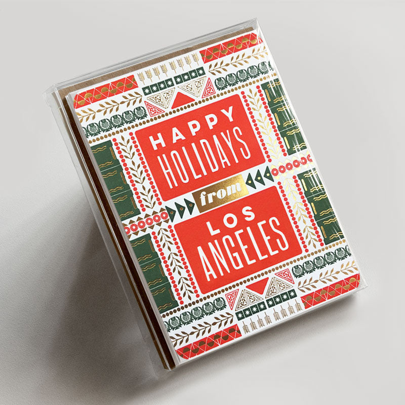 Happy Holidays from Los Angeles Letterpress Card Boxed Set HAMMERPRESS
