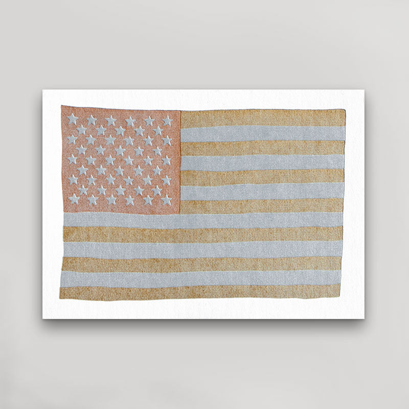 USA Flag Postcard (Metallic)